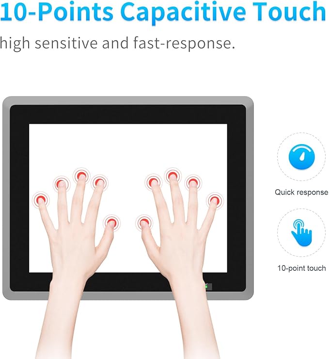 10.4 inch Industrie Panel PCIndustrial Embedded Panel PCFanless Panel ComputerIndustrial Touch Screen All-in-One PC Windows 10 ProI5 16GB RAM 1T ROM6xUSB4xRS232+2xRS4858*GPIOHDMI2xLAN