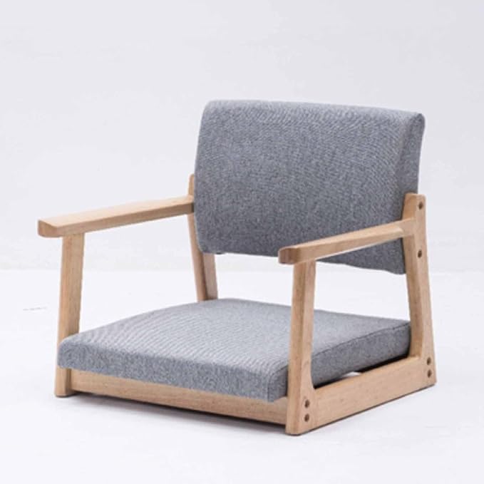 ELEFOCUS Tatami Chair with Armrest and Backrest Floor Chair Japanese-Style Comfortable Cushion Low Seat Chair(A)