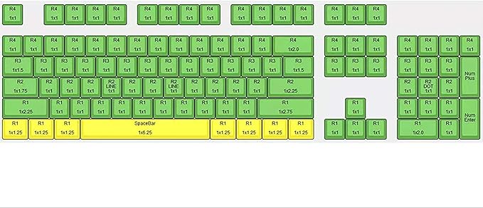 yue 104 Keys Double Shot PBT Translucnt Backlit Keycap OEM Profile Keyset for All Cherry MX Switches Mechanical Gaming Keyboards Standard ANSI Layout 108 104 87 TKL 60% (Blue White)