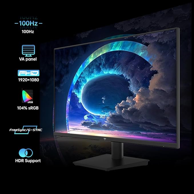 KTC 24 Inch 1080P Full HD Computer Monitor 100Hz HDR10 Frameless Gaming Monitor with Freesync HDMI &amp VGA Ports PC Monitor for Working VESA Tilt Adjustable Eye Care (Renewed)