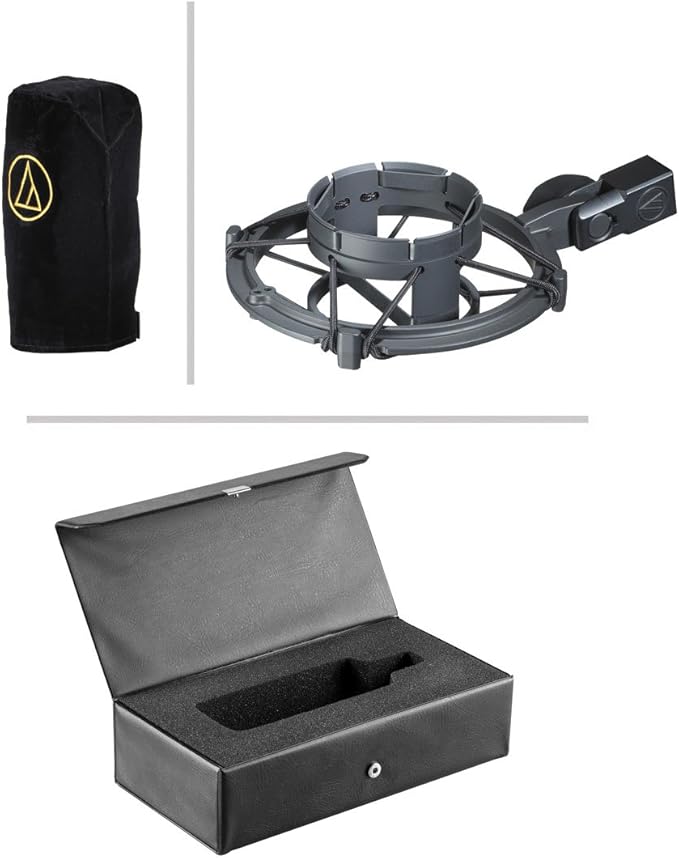 Audio-Technica AT4040 Cardioid Condenser Microphone Bundle with Boom Stand Pop Filter XLR Cable and Austin Bazaar Polishing Cloth