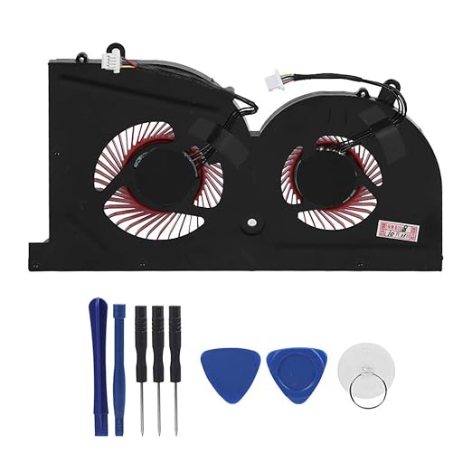 New Efficient Cooling Fan of The GS73VR Compatible Portable Computer for GS63VR GS73VR Series BS5005HSU2L1 4 Pins 73g Black+red Desemble