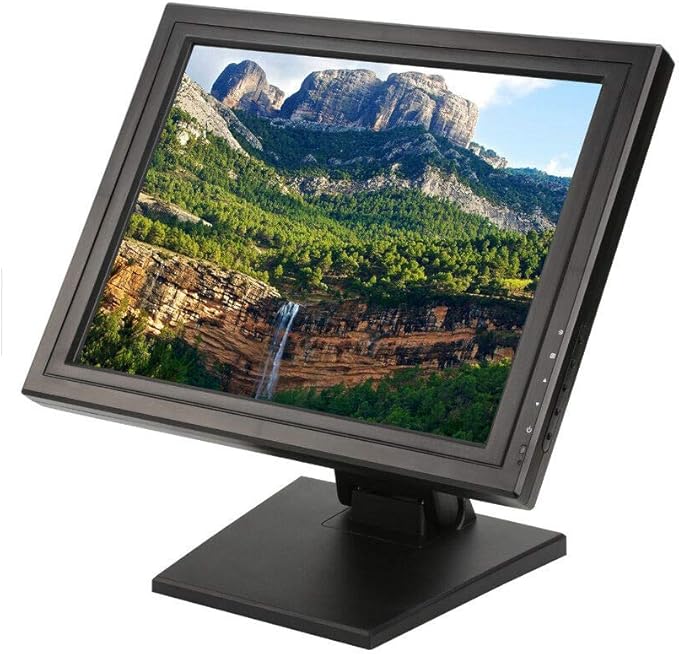 17 Inch LCD Touchscreen Monitor - LED Display Retail Cash Register w/Multi-Position POS Stand for Business Restaurant Supermarket Grocery Pharmacy Retail Cash Management Order Taking/Tracking