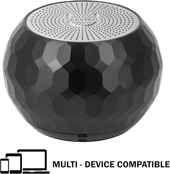 Fashionit U Speakers Mini Bluetooth Computer Speaker 2-Pack Bundle with Matching Speaker Built-in Mic &amp Selfie Remote Control for Workspace Desktop Laptop Mobile Tablet PC - Glam Black