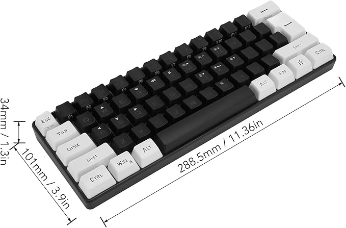 60% Wired Gaming Keyboard Mechanical Feeling Mini Gaming Keyboard RGB Backlit 61 Key Ultra Compact Keyboard Ergonomic Keyboard for Laptop PC (Black)