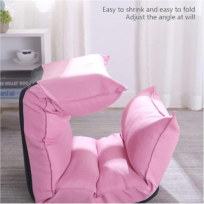 ELEFOCUS Folding Sofa Chair Folding Floor Chair Balcony Ergonomic Design Leisure Chair for Living Room Bedroom(Grey)