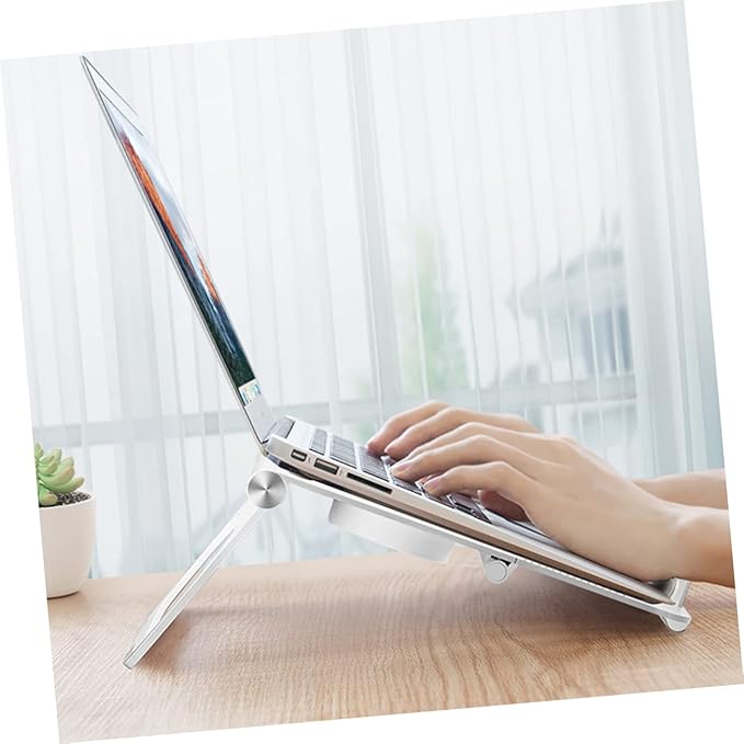 Uonlytech Laptop Cooling Rack with Dual Fans Slip Silicone Multipurpose Notebook PC Holder Quiet Ventilation Stand for Enhanced Airflow and Ergonomic Support