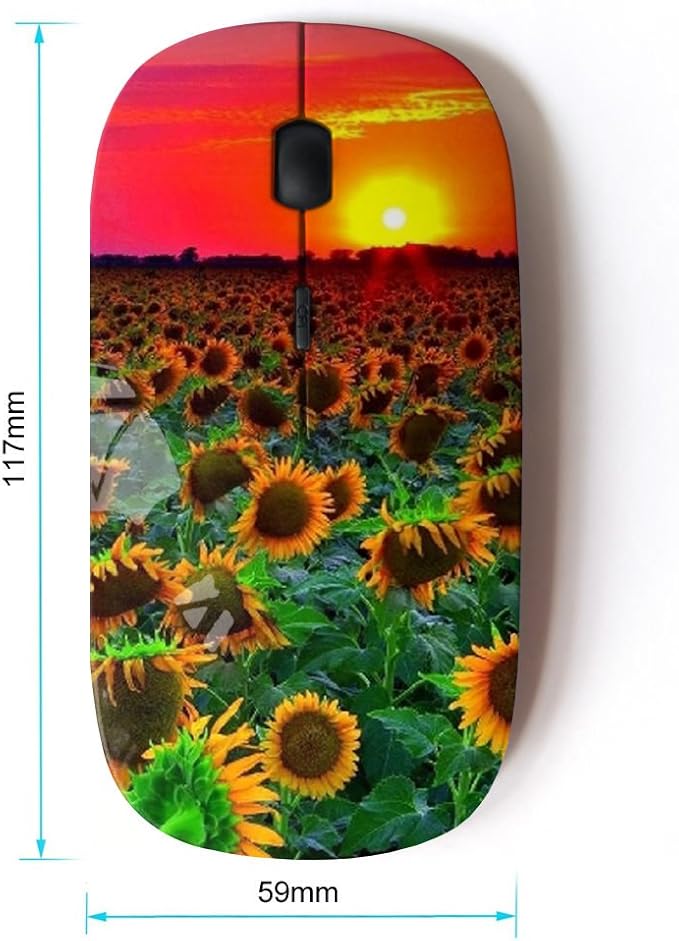 Graphic4You Yellow Sunflower Ergonomic Wireless Mouse with Nano Receiver