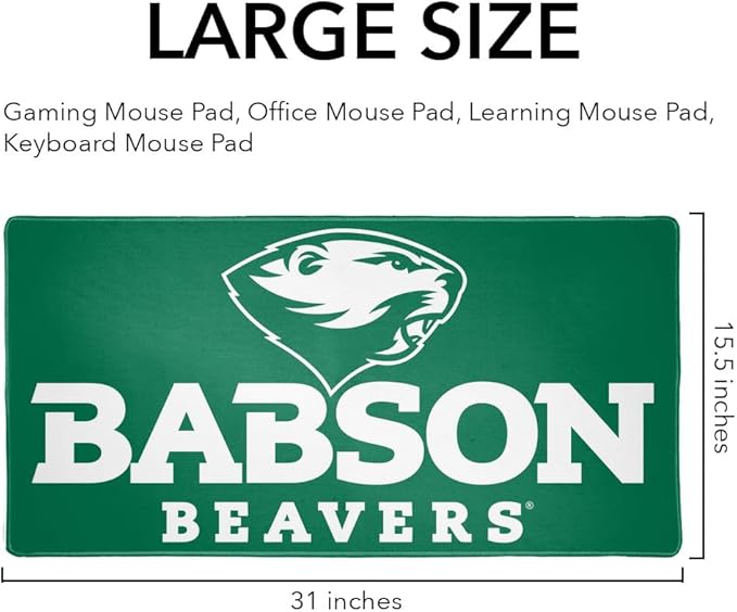 Babson College Primary Logo Large Gaming Mouse Pad Desk Mat with Stitched Edges Non-Slip Base for Gamer Home and Office 31.5 x 15.7