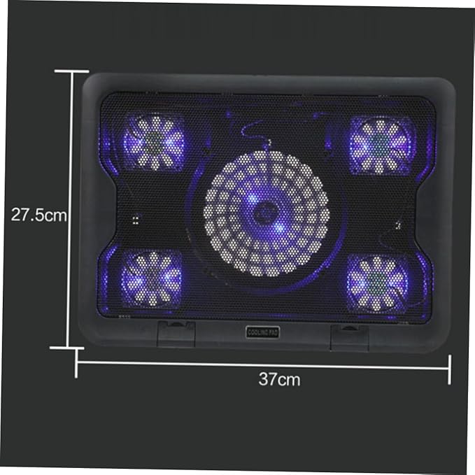 NUOBESTY USB Laptop Cooling Pad with 5 Fans Cooler Base Adjustable Multi-Angle Cooling Stand Anti-Skid Heatsink for Notebook and Gaming Laptops