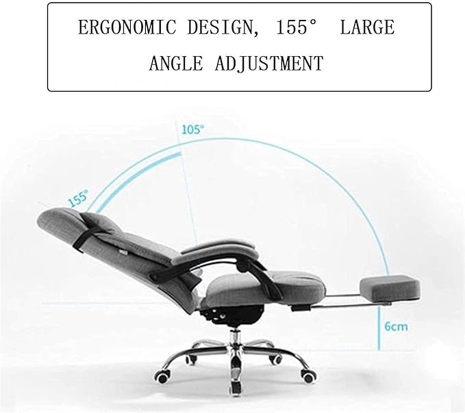 Office Computer Chair Gaming Chair Office Chair Swivel Chair Executive Swivel Office Chair with Footrest Linen Ergonomic Office Reclining Chair Adjustable High Back Office Armchair Computer Desk Chair