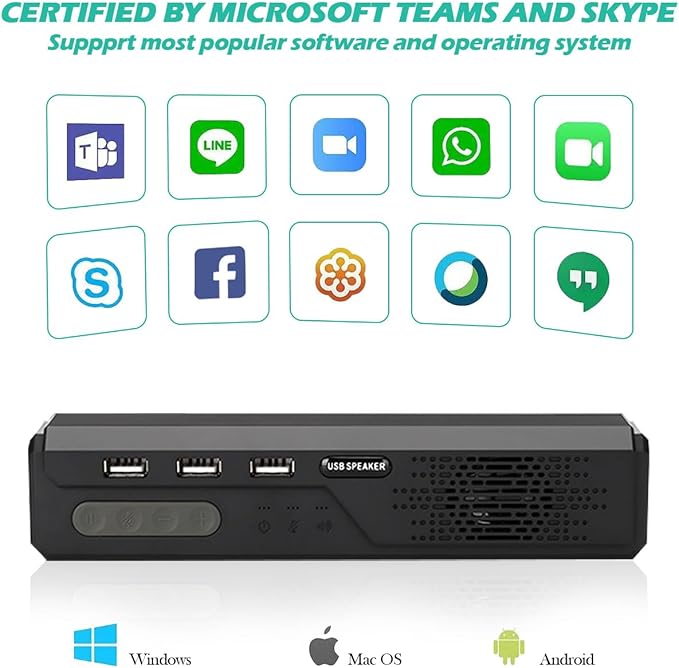 3 in 1 USB Computer Speaker with Microphone PC Laptop Desktop Conference Speaker with Mic for Smart Home Office and Online Study360 Degree Enhanced (4-Vintage Type-c)