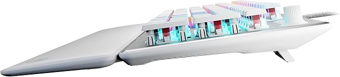 Turtle Beach Vulcan II – Full-Size PC Gaming Keyboard Titan II Mechanical Switches Customizable RGB Illuminated Keys Detachable Palm Rest Media Controls Aluminum Top Plate Numpad – White