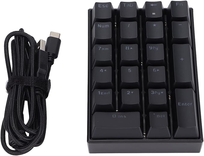 YOUTHINK Wired Gaming Keyboard Backlit Mechanical Keyboard 21 Keys LED for Computer Users ABS Black (Blue Switch)