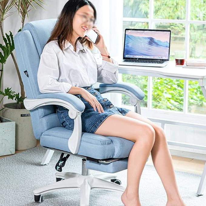 Office Chair Gaming Chair Computer Chair Fabric Computer Chair Soft Office Chair Reclining Girl Cotton Chair 360 Degree Rotating Game Chair Rest Chair