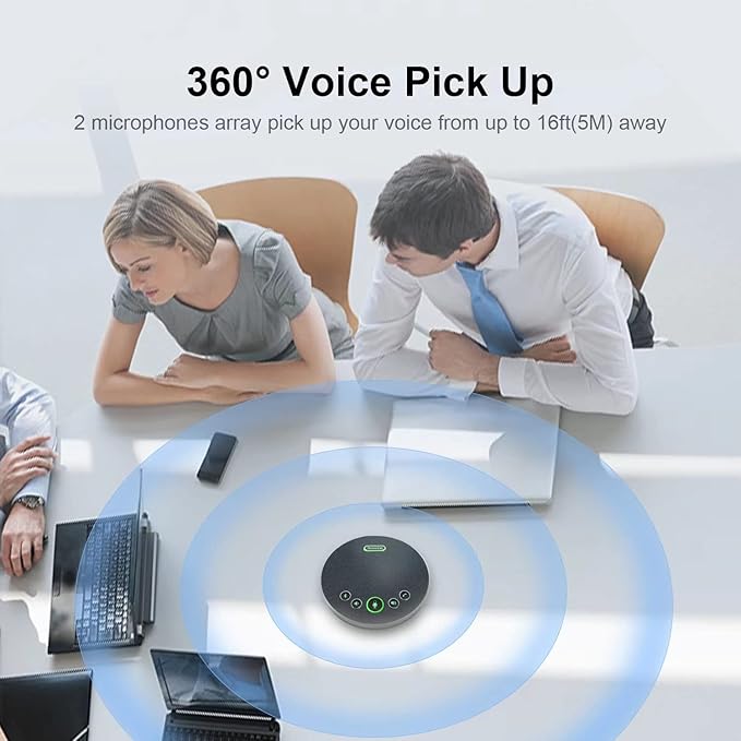 Tenveo Conference Room Video Camera System Bundle 11X Optical Zoom FHD 1080P 60FPS USB3.0/HDMI PTZ Camera and Bluetooth Wireless Conference Speakerphone Set for Conference Church Services