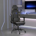 Gaming Chair Black and Camouflage Faux Leather with Massage Function and 360-Degree Swivel Height Adjustment Comfortable Footrest Sturdy Metal and Plywood Frame for Home