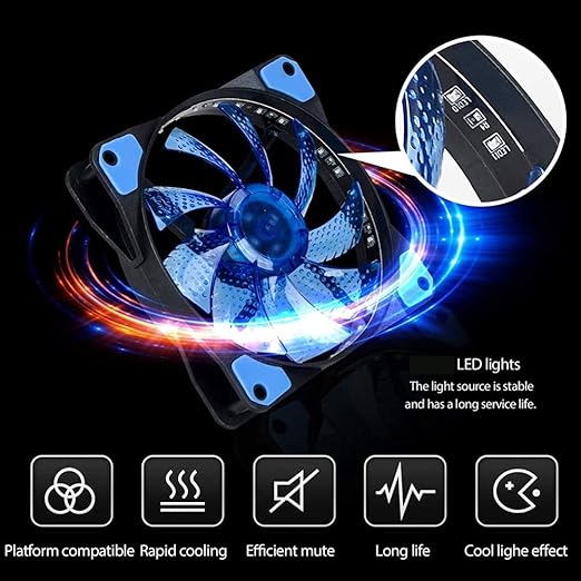 Mute 12cm 33 LEDs RGB Light Cooling Fan Heatsink for Computer PC Case