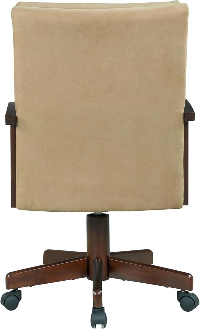 Tan and Upholstered Game Chair with Casters