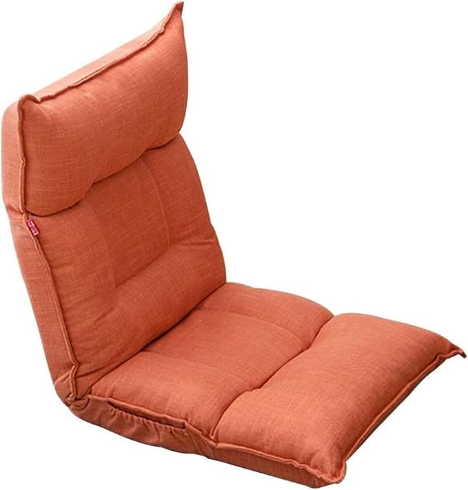 ELEFOCUS Folding Sofa Chair Folding Floor Chair Removable and Washable Built-in Latex Cushion Bay Window Chair for Bedroom(Orange)