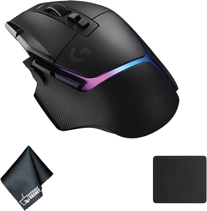 Logitech G G502 X Plus Lightspeed Wireless RGB Gaming Mouse Bundle Including: Mouse Pad Fiber Cloth
