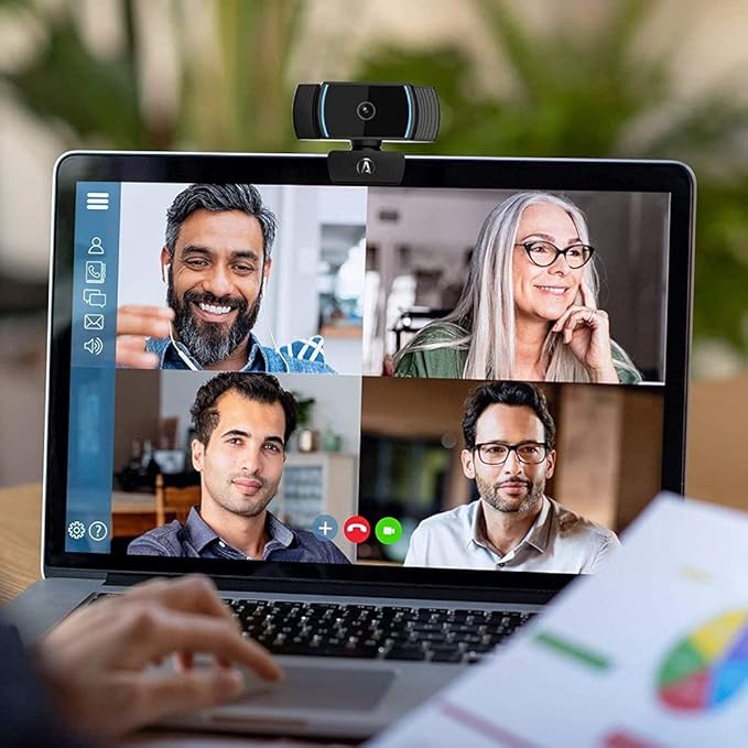 Andrea Communications W-300AF Full 1080P Webcam with Auto Focus and Desktop Tripod Included. Black