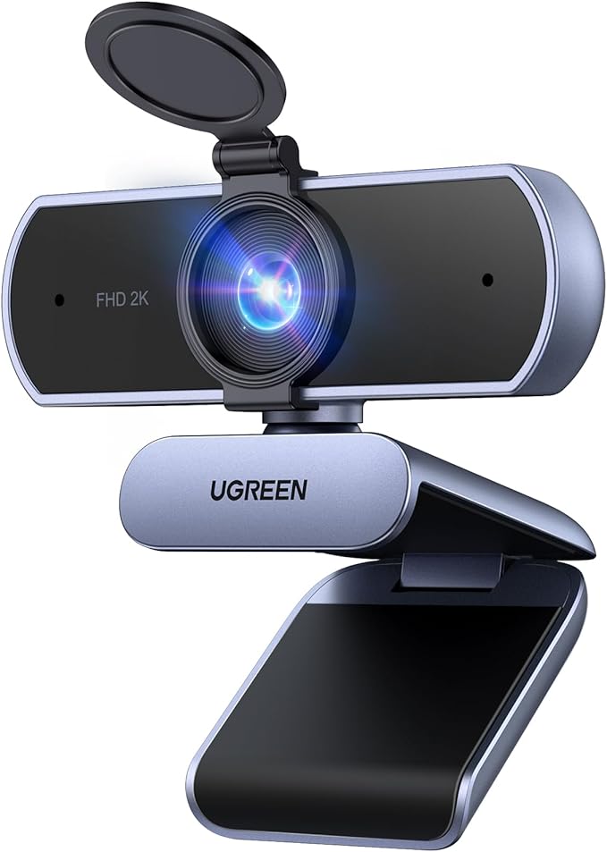 UGREEN 2K Webcam for PC Ultra HD 1080P Computer Webcam with Microphone PC Camera with Privacy Cover USB Web Camera for Streaming Conference Video Calling Zoom Skype Teams FaceTime Grey