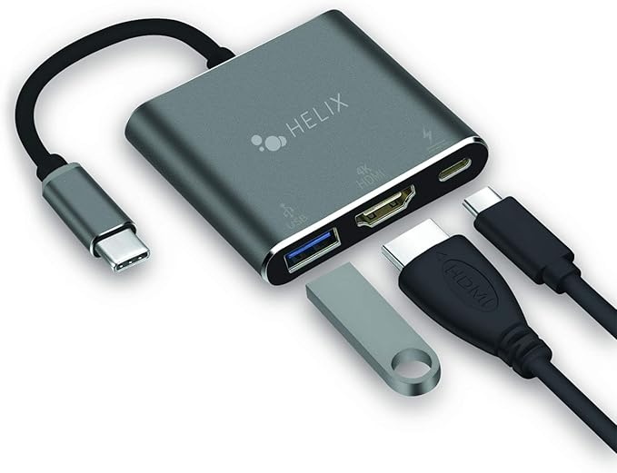 Helix USBCONNECT Adapter Hub USB-C to USB-A HDMI and USB-C Standard Size (ETHHUB3)