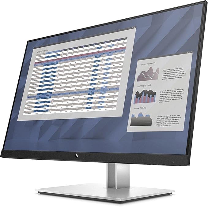 HP EliteDisplay E27 G4 27 Inch IPS LED Backlit Monitor FHD 1920 x 1080 Blue Light Filter HDMI VGA DisplayPort (Renewed)