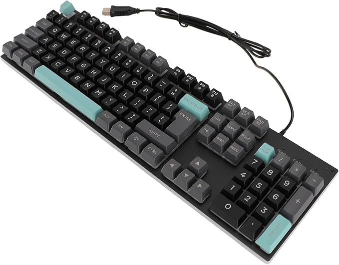 Wired Gaming Keyboard RGB Backlit Large Letter Mechanical Keyboard Portable Mini Keyboard Elevated and Tilted Design Compact 61 Keys Keyboard for PC Laptop Gamer Typist Travel (1)