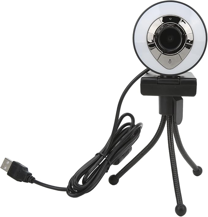 1080P HD Web Camera with Autofocus USB2.0 Webcam for Desktop Laptop PC Clear Video Self Beauty - Adjustable Lighting 360 Degree Rotation Video Call Friendly