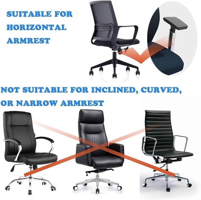 Upgrade Ergonomic Arm Rest Mouse Pads Dual Purpose for Desk and Chairs Adjustable Armrest Wrist Support Attachment Gaming Covers for Elbows and Forearms Pressure Relief Office Computer Desk Extender