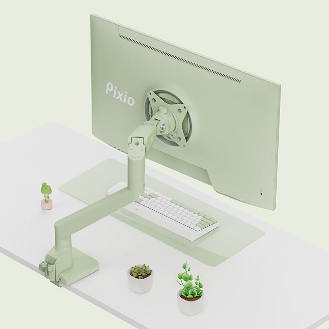 Pixio PX278 Wave Mint Green 27 inch 180Hz Refresh Rate FHD 1440p Resolution Fast IPS Panel 1ms GTG Response Time Gaming Monitor and PS1S Wave Mint Green Single Monitor Arm