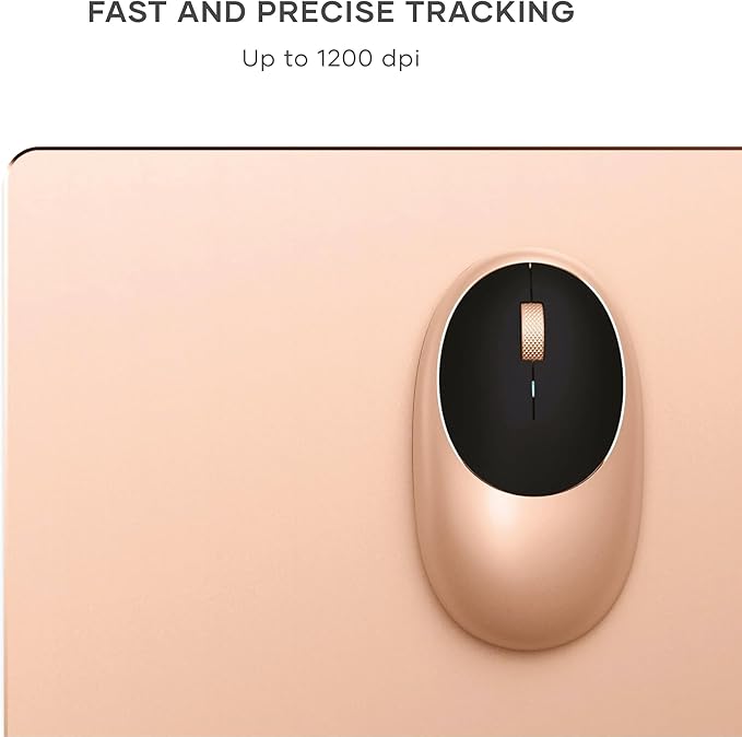 Satechi M1 Wireless Bluetooth Mouse USB-C Rechargeable Compact &amp Portable for MacBook Air/Pro M5/M4 iPad Air/Pro M5/M4/M3 iPad mini Mac mini iMac &amp Windows - Gold