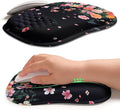 Hokafenle Ergonomic Wrist-Hugging Mouse Pad Wrist Support U-Shaped Holding Wrist Rest Mousepad for Carpal Tunnel Pain Relief with Cushioned Memory Foam Slope Massage Bulge (10.2x8.3 inFall Flower)