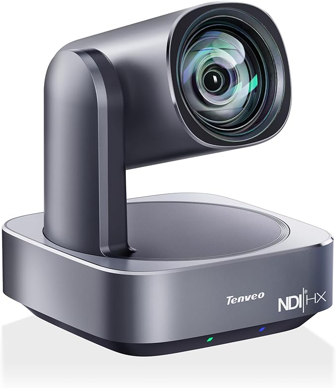 Tenveo 4K NDI PTZ Camera AI Humanoid &amp Face Auto-Tracking 12X Optical Zoom Wide Angle USB3.0/HDMI/LAN PoE IP Live Streaming for Church Worship Video Conference Broadcast Events YouTube OBS vMix