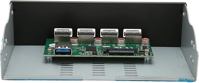 USB 3.1 Front Panel Hub 5.25in 4 Ports 10Gbps SuperSpeed Plus Plug and Play Aluminum Alloy Shell for Durability Wide Compatibility with Smartphones Tablets and More