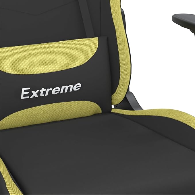 Gaming Chair with Footrest Black and Light Green Fabric D0320646B