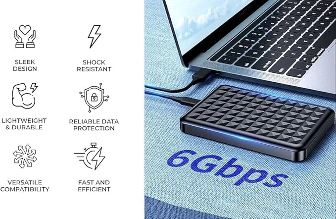 500GB Portable External Hard Drive USB 3.0/Type-C – Slim High-Speed HDD for Backup Storage Gaming – Compatible with PC Mac Laptop PS4 PS5 Xbox Windows MacBook Smart TV (500 GB)