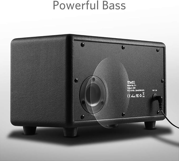 Home Speaker with Premium Audio | Rich Bass Rotary Dial for Volume Control | Toggle Switch Wireless Bluetooth &amp 3.5mm Aux Input for Turntable | Record Player AC Powered (Upgraded Version)