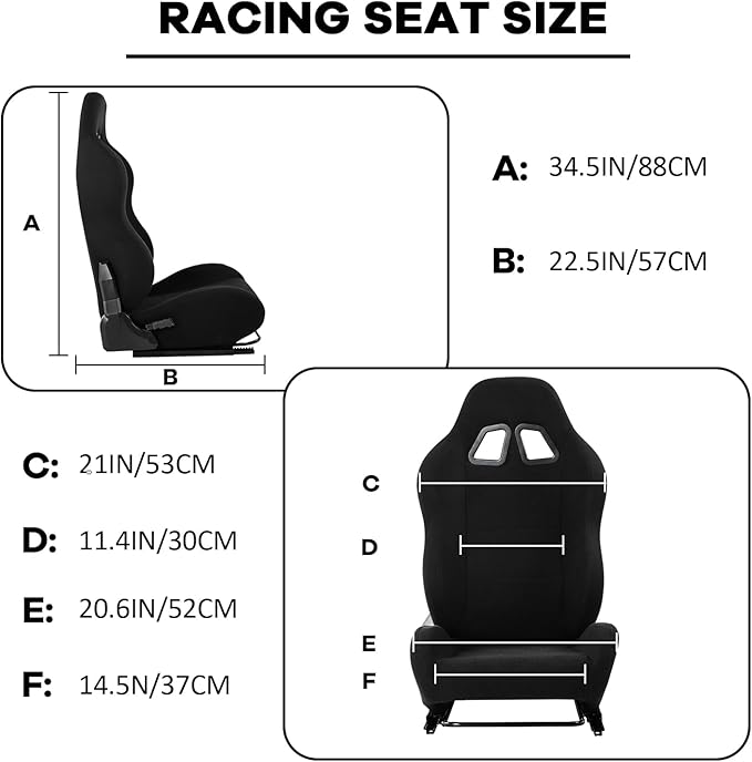 Anman Racing Seat Ergonomic Wheel Stand Adjustable Slide Racing Gaming Chair Gaming Seat Black