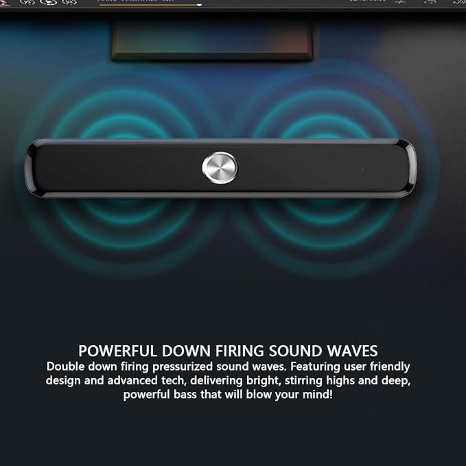 Computer Speaker PC USB Powered Laptop Stereo Speaker with RGB Light for Gaming Music