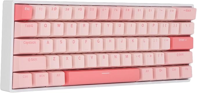 Zunate Wire Less or Wired Bluetooth Gaming Keyboard 61 Keys 60% Mechanical Keyboard 2.4G Wire Less Red Switch Backlit Gaming Keyboard with RGB Lights for PC Laptop 3000mAh Full