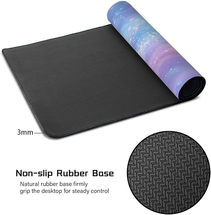 Purple Blue Galaxy Cloud Large Mouse Pad Gaming Mousepad Desk Mat for Desktop Computer Keyboard Waterproof Mouse Mat Desk Pad with Non-Slip Base for Game School Office Home 35.4 x 15.7