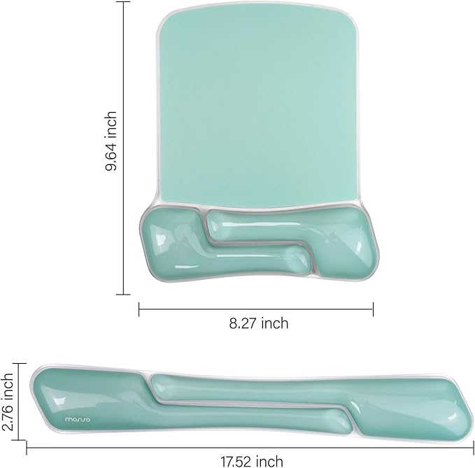 MOSISO Gel Wrist Rest Support for Mouse Pad&ampKeyboard Set Irregular Rectangular Ergonomic Mousepad Keyboard Pad Non-Slip Soft Cooling Gel Easy Typing Mat for Computer Laptop Home/Office Green