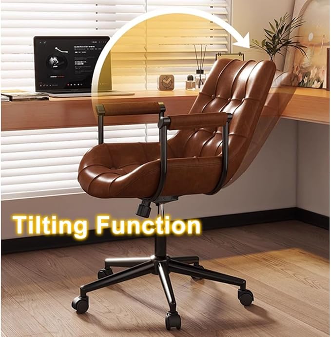 YCKEGEW Executive Leather Chair Home Office Desk Chair Adjustable Task Chairs with Armrest and Wheels360° Swivel Computer Chair Tilting Function(Green)