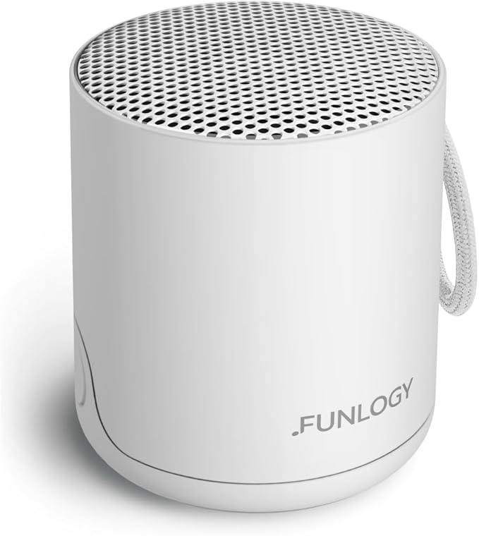 Portable Mini2 Bluetooth Speaker Wireless Portable Speaker with Deep Bass IPX7 Waterproof TWS Stereo Pairing Built-in Mic Small Speaker for Shower Outdoor Travel White