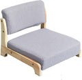 BTZHY Floor Chair Solid Wood Tatami Chair Back Stool Dormitory Bed Chair Window Seat Floor Room Chair Legless Chair(E)