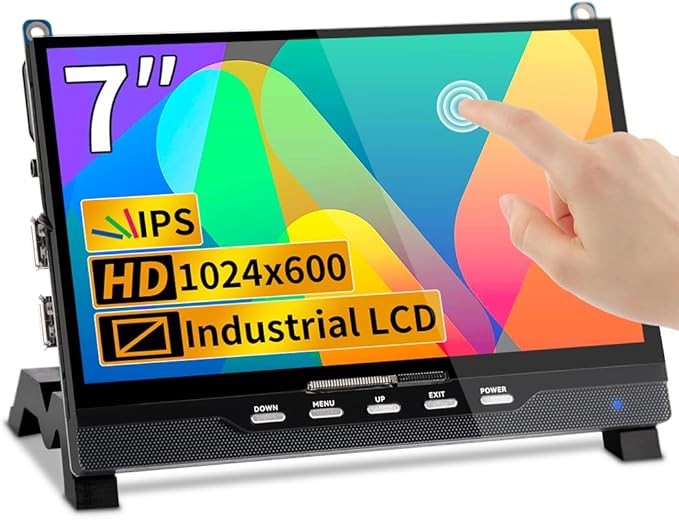 7 Inch HDMI Touchscreen Display Compatible with Raspberry Pi 51024x600 Pixel IPSSunlight ReadableBuilt-in SpeakersDriver-Free