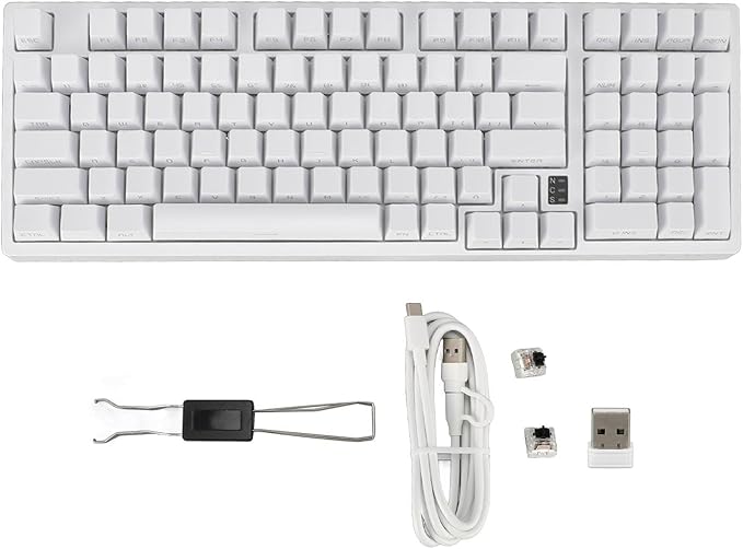 Yoidesu Gaming Keyboard 2.4G / BT3.0 5.0/Type C Wired Mechanical Keyboard RGB Backlit 98 Keys Linear Action Switch Computer Keyboard